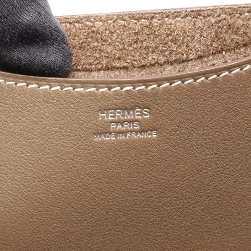 愛馬仕 In the Loop 23 手提包，Clemence Swift 皮革，灰褐色，二手，B SHW-3