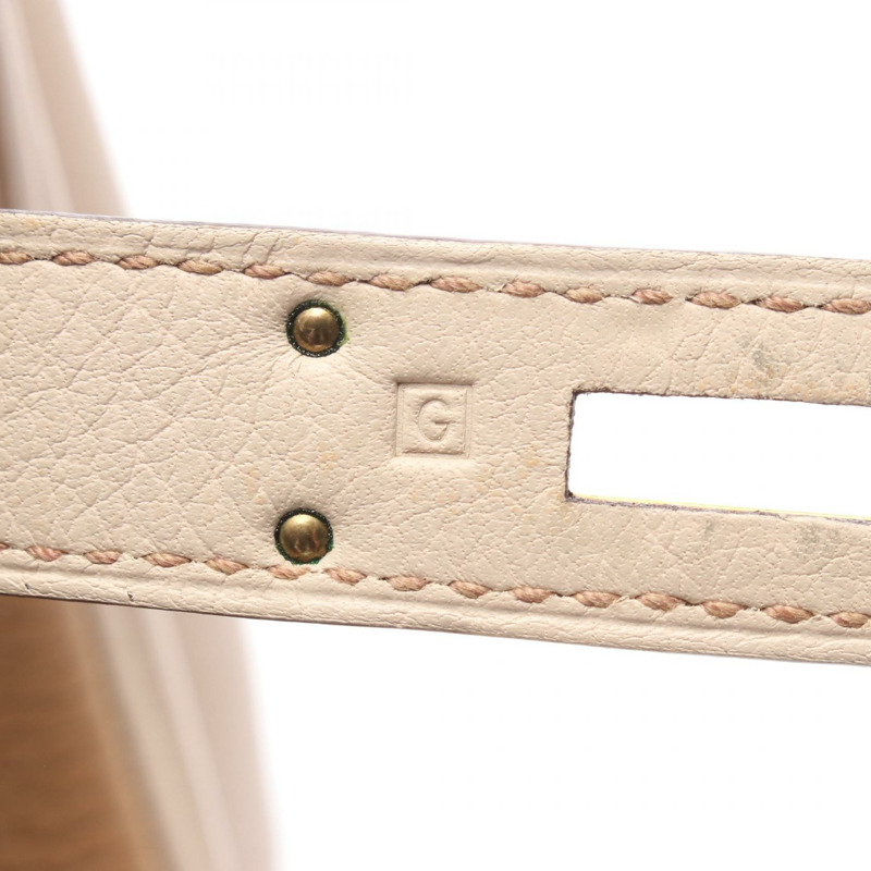 愛馬仕 Kelly 32 三色肩背包,Clemence 皮革,米棕色,二手,金色五金-5