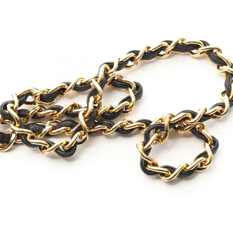 香奈兒 (CHANEL) 絎縫鏈條肩背包，羊皮材質，黑色，二手，斜背包，金色五金-8