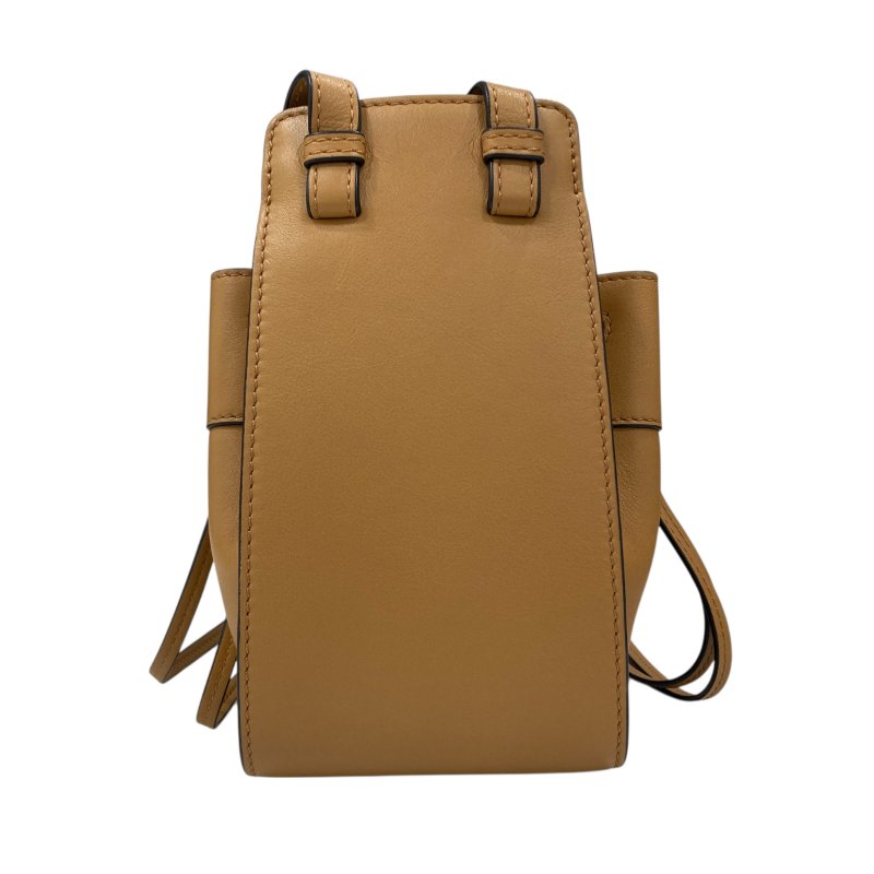 LOEWE 羅威 HAMMOCK MINI 皮革 吊床包 淺棕色-3