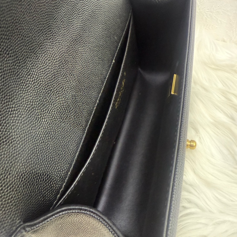 Chanel LeBoy Bag 黑色金扣荔枝皮晶片款-2