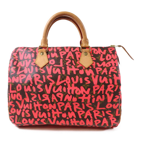 LOUIS VUITTON Monogram Graffiti Speedy 30金扣手挽袋