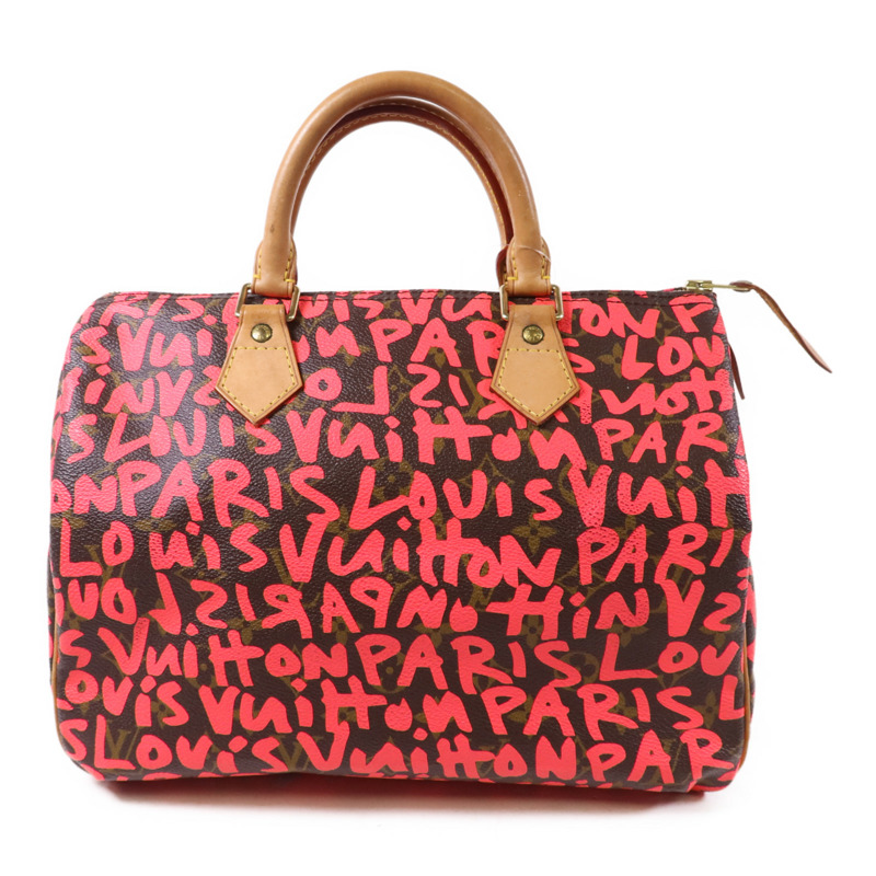 LOUIS VUITTON Monogram Graffiti Speedy 30金扣手挽袋-0