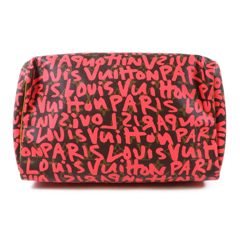 LOUIS VUITTON Monogram Graffiti Speedy 30金扣手挽袋-3