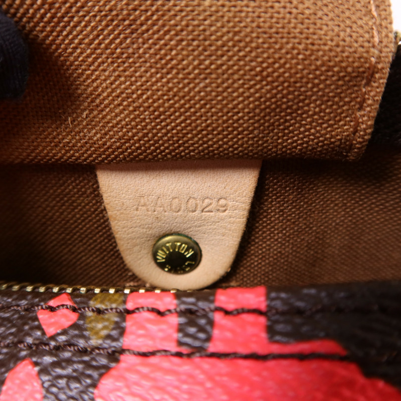LOUIS VUITTON Monogram Graffiti Speedy 30金扣手挽袋-7