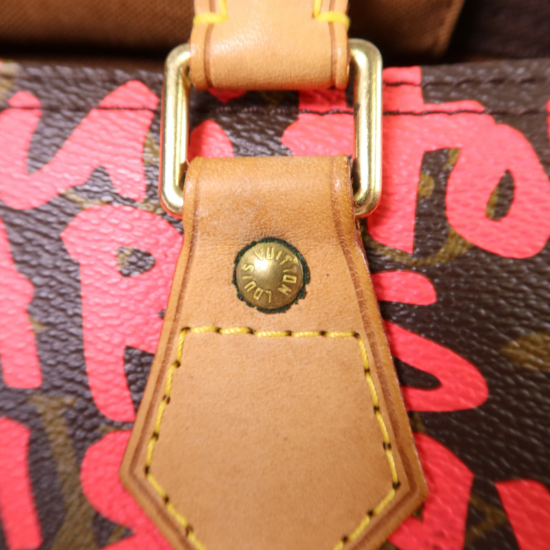 LOUIS VUITTON Monogram Graffiti Speedy 30金扣手挽袋-8