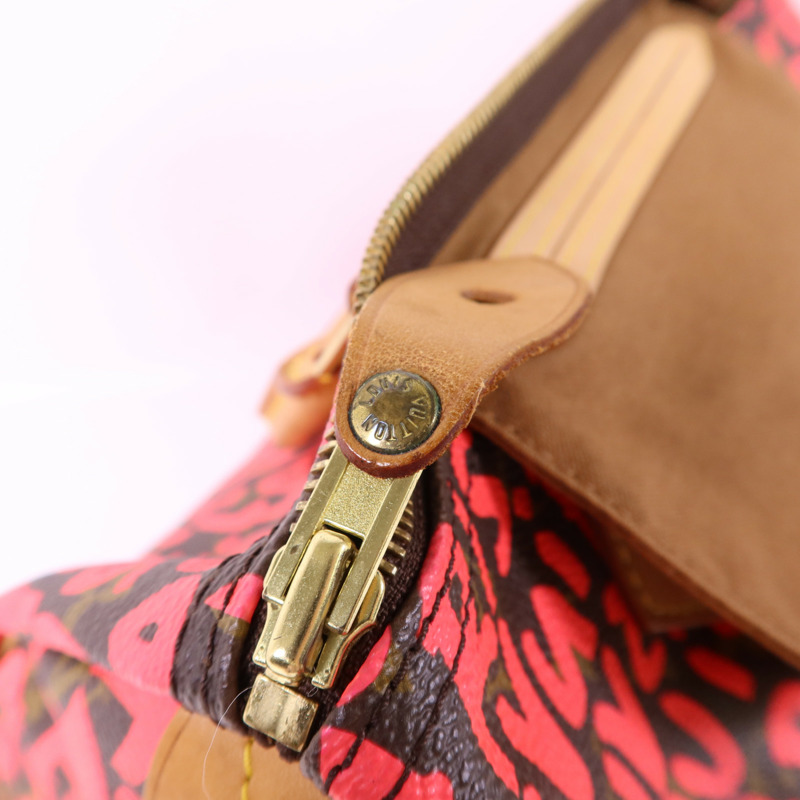 LOUIS VUITTON Monogram Graffiti Speedy 30金扣手挽袋-9
