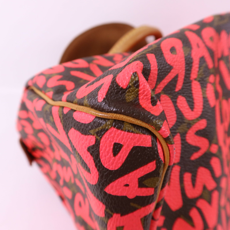 LOUIS VUITTON Monogram Graffiti Speedy 30金扣手挽袋-11