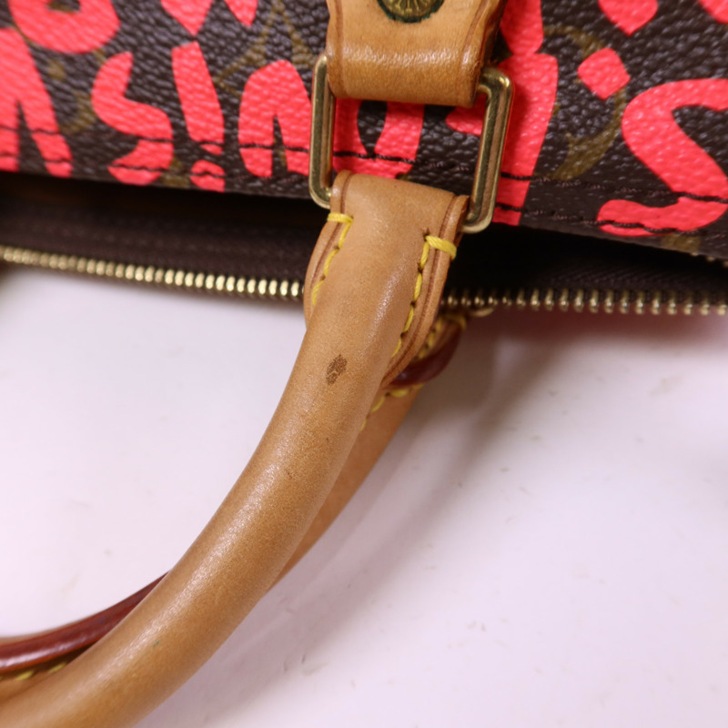 LOUIS VUITTON Monogram Graffiti Speedy 30金扣手挽袋-15