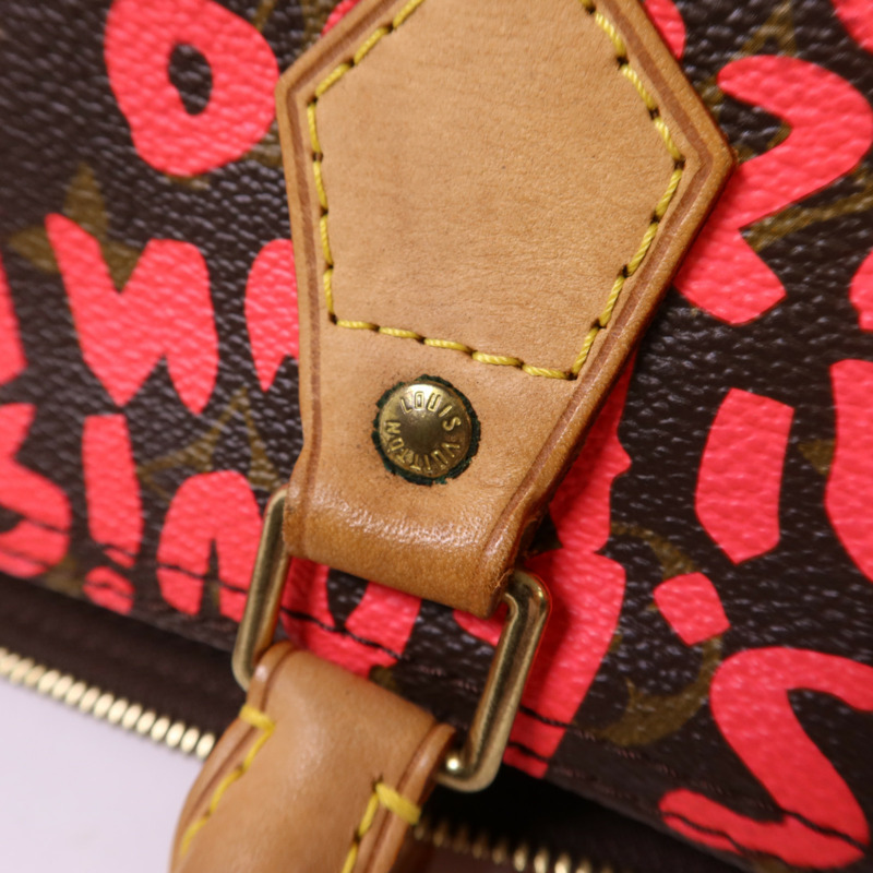 LOUIS VUITTON Monogram Graffiti Speedy 30金扣手挽袋-16