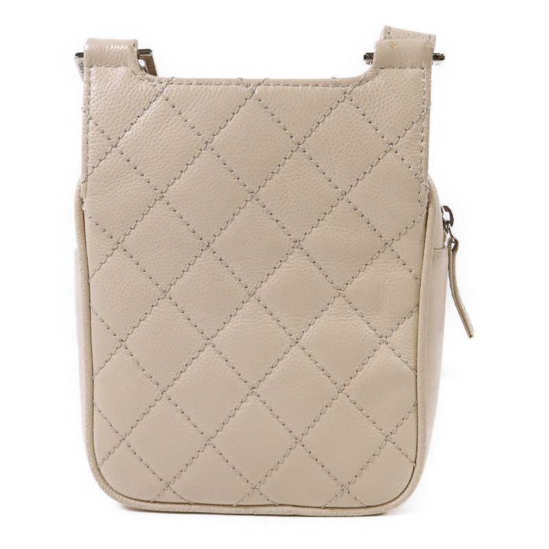 CHANEL 牛皮皮革Shoulder Bag銀扣肩背袋-1