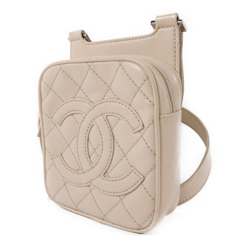 CHANEL 牛皮皮革Shoulder Bag銀扣肩背袋-2