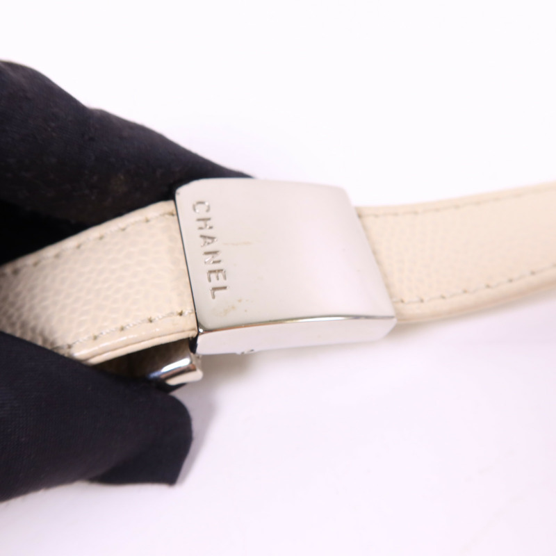 CHANEL 牛皮皮革Shoulder Bag銀扣肩背袋-9