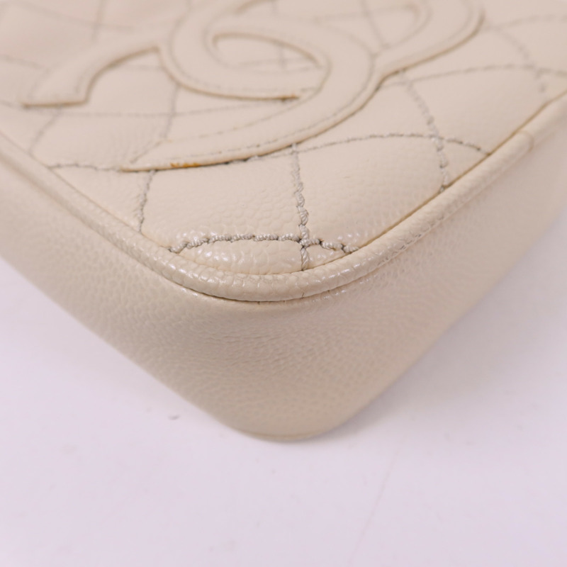 CHANEL 牛皮皮革Shoulder Bag銀扣肩背袋-13