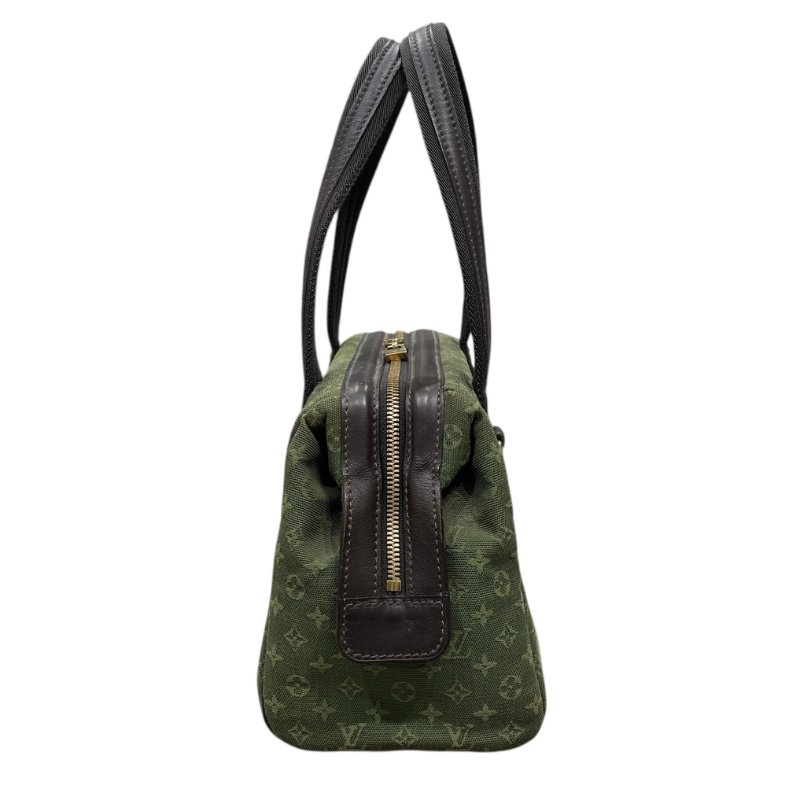 LOUIS VUITTON 路易威登 M92415 MINI JOSPHINE 波士頓包 帆布 墨綠色  金釦-3
