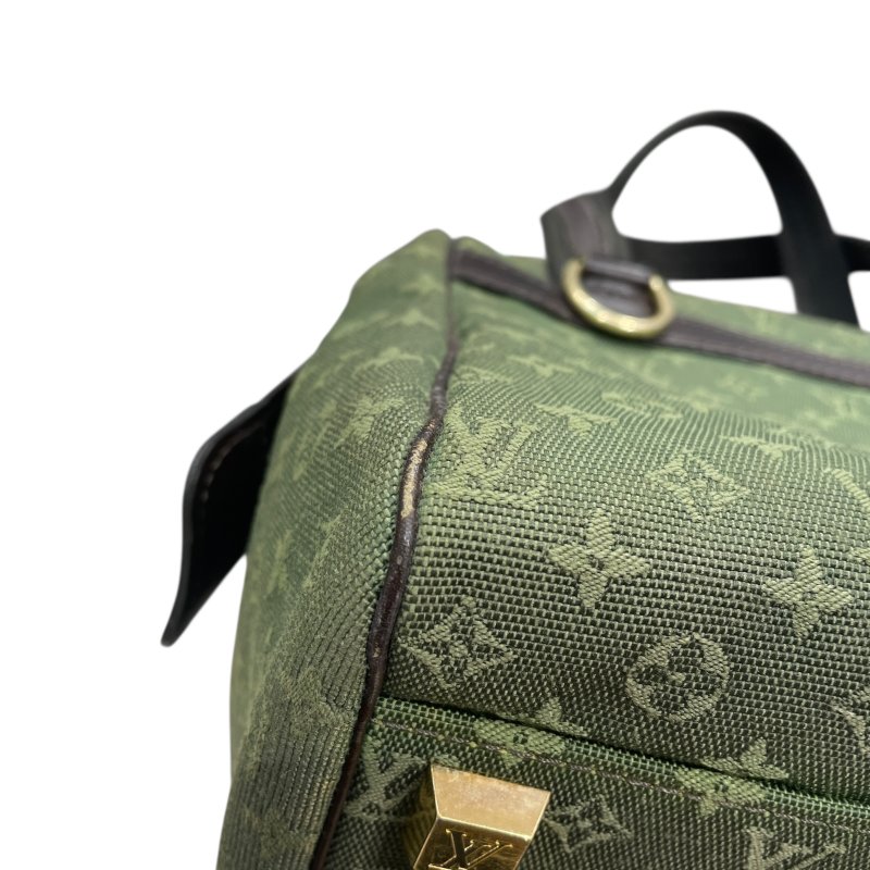 LOUIS VUITTON 路易威登 M92415 MINI JOSPHINE 波士頓包 帆布 墨綠色  金釦-5