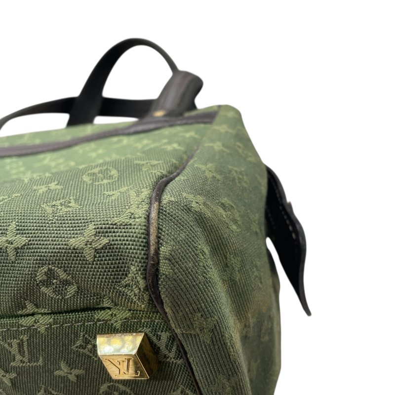 LOUIS VUITTON 路易威登 M92415 MINI JOSPHINE 波士頓包 帆布 墨綠色  金釦-6