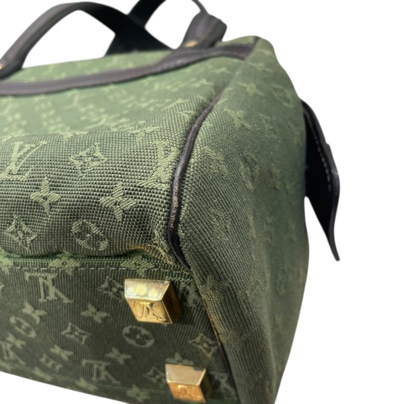 LOUIS VUITTON 路易威登 M92415 MINI JOSPHINE 波士頓包 帆布 墨綠色  金釦-8