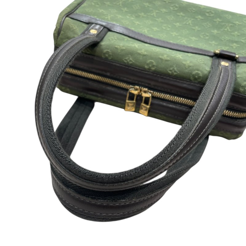LOUIS VUITTON 路易威登 M92415 MINI JOSPHINE 波士頓包 帆布 墨綠色  金釦-9