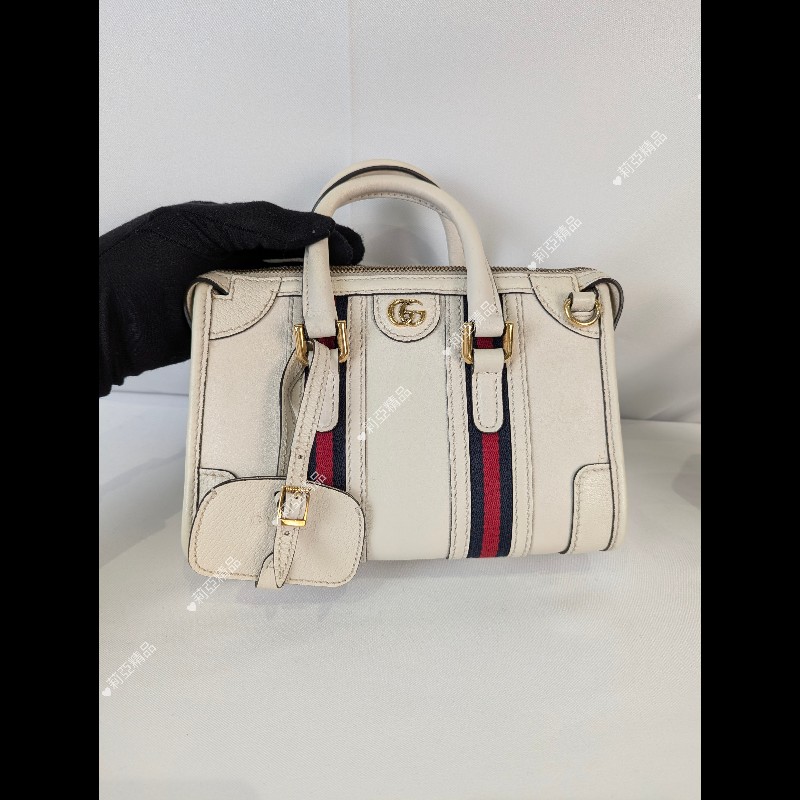 莉亞精品♡Gucci 牛皮波士頓兩用包 二手美包-5