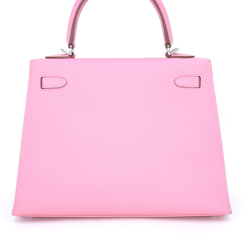 ［5024］Hermès 愛馬仕 Kelly 25 奶昔粉 手提包 EP皮 銀扣-1