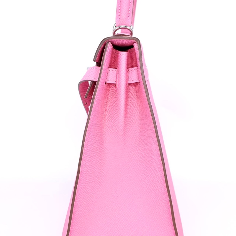 ［5024］Hermès 愛馬仕 Kelly 25 奶昔粉 手提包 EP皮 銀扣-2