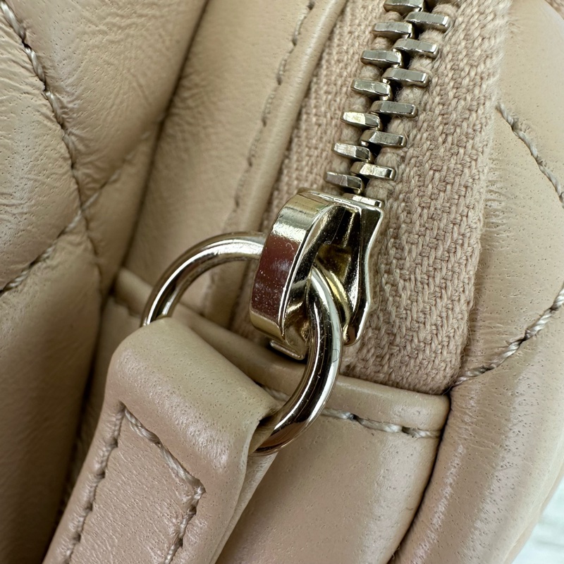 CHANEL 24k 奶茶米色羊皮保齡球相機包 晶片款 單肩斜肩包-7