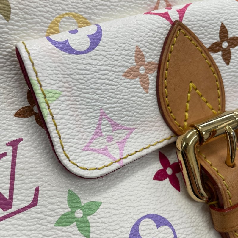 LOUIS VUITTON 路易威登 M40098 Eliza 單肩腋下包 白三彩老花 金釦-10