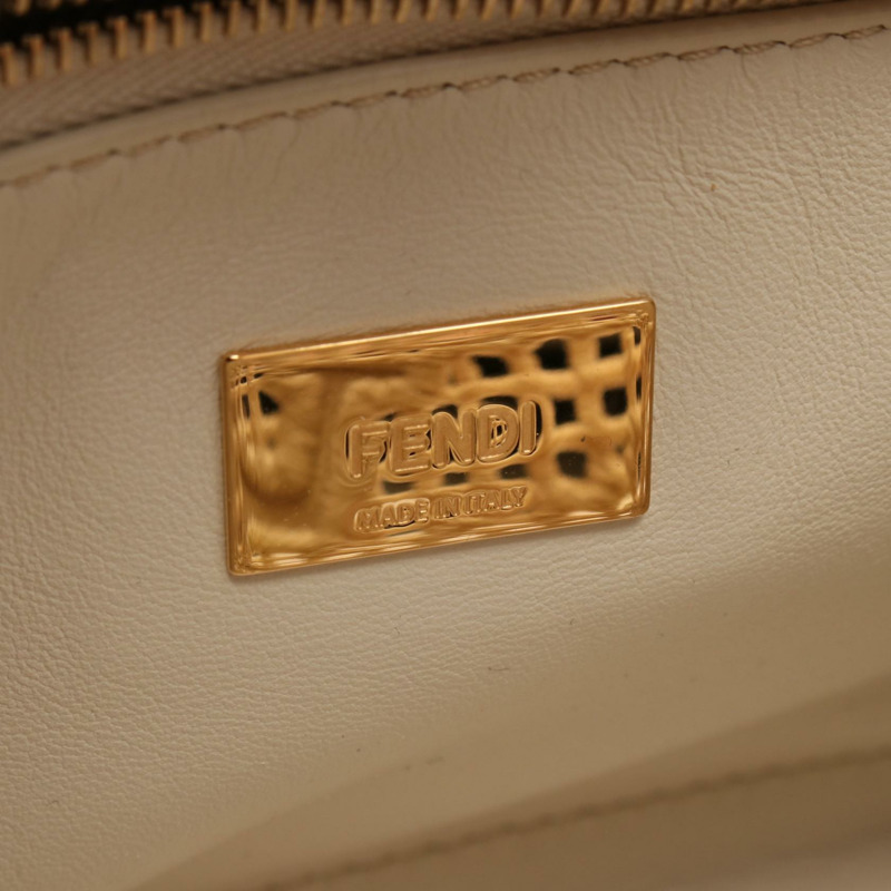 FENDI Mini Peek a boo 單肩斜背包 8BN244 皮革 棕色 二手 女士-3