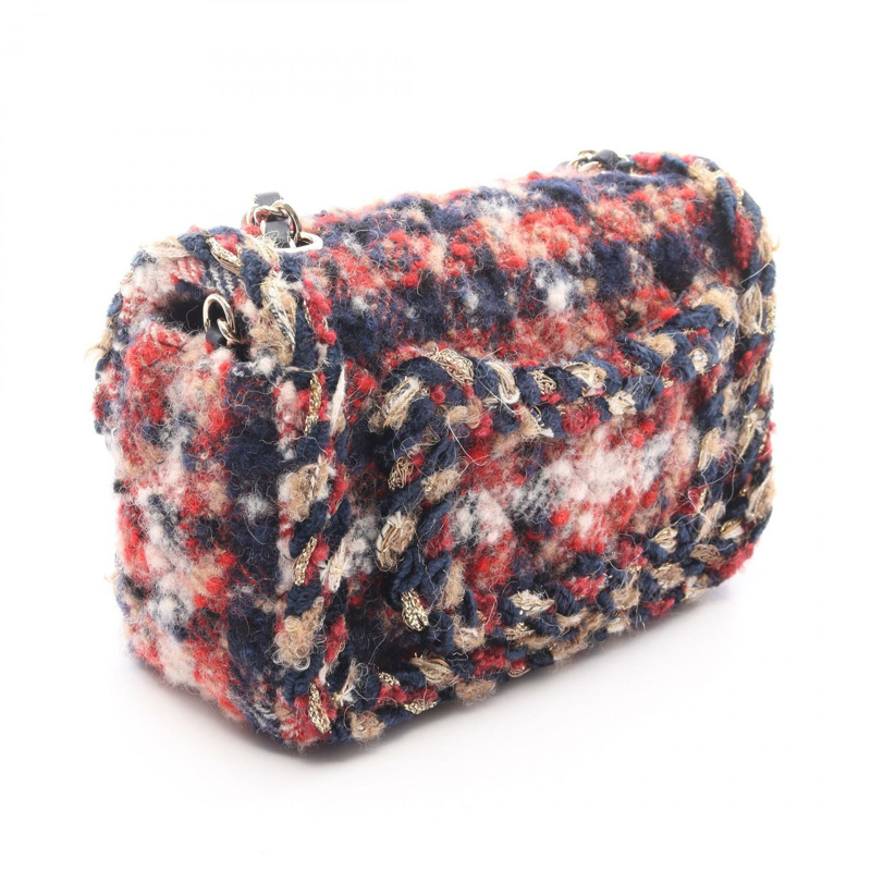 香奈兒 (CHANEL) 迷你絎縫 20 鏈條肩背包 A69900 紅色織物 二手 女士 金色五金 CC-1