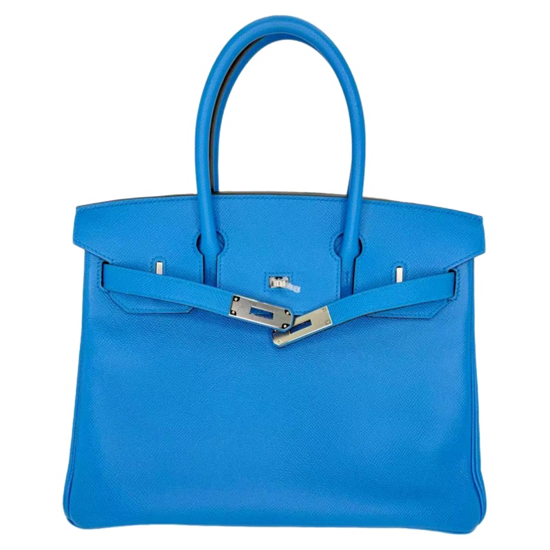 ［4111］Hermès 愛馬仕 Birkin 30 坦桑尼亞藍 手提包 EP皮 銀扣-0