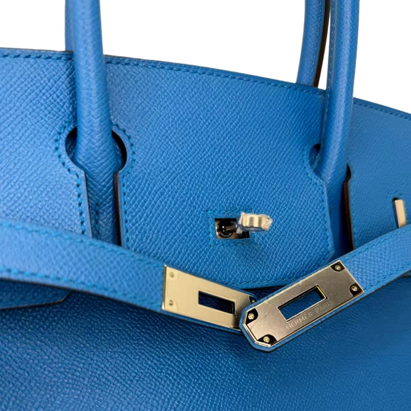 ［4111］Hermès 愛馬仕 Birkin 30 坦桑尼亞藍 手提包 EP皮 銀扣-5