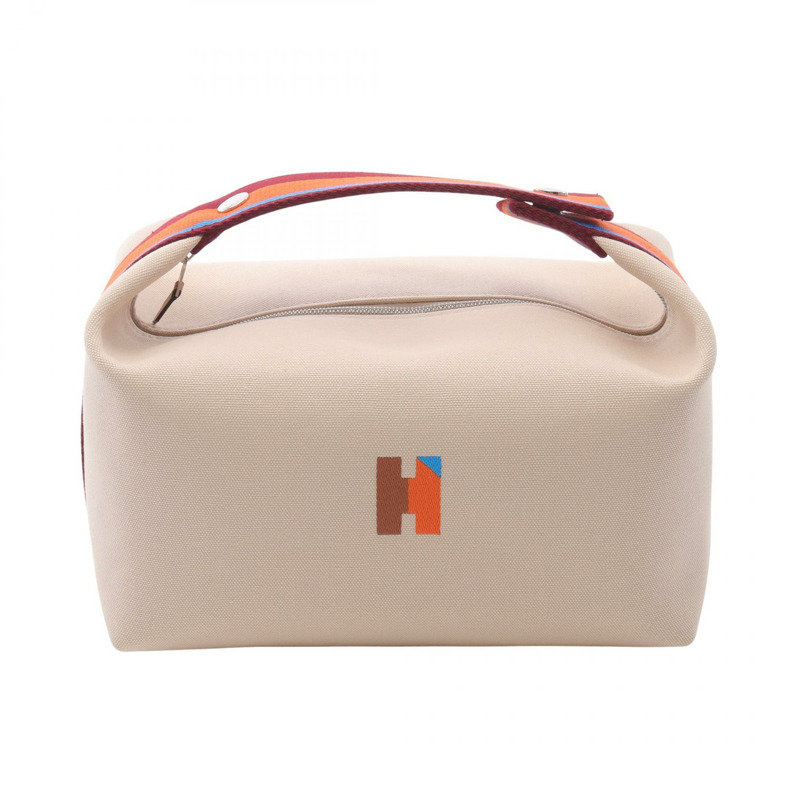 愛馬仕 Bride a Brac GM 手提包/手拿包 H104347M 01 帆布 米色 橙色 二手 SHW-0