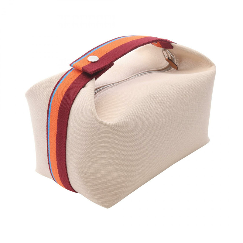 愛馬仕 Bride a Brac GM 手提包/手拿包 H104347M 01 帆布 米色 橙色 二手 SHW-1