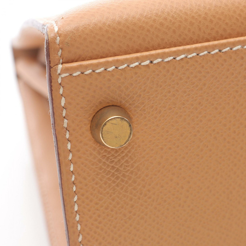 愛馬仕 Kelly 32 肩背包，棕色粒面 Couchevel 皮革，二手，金色五金-8