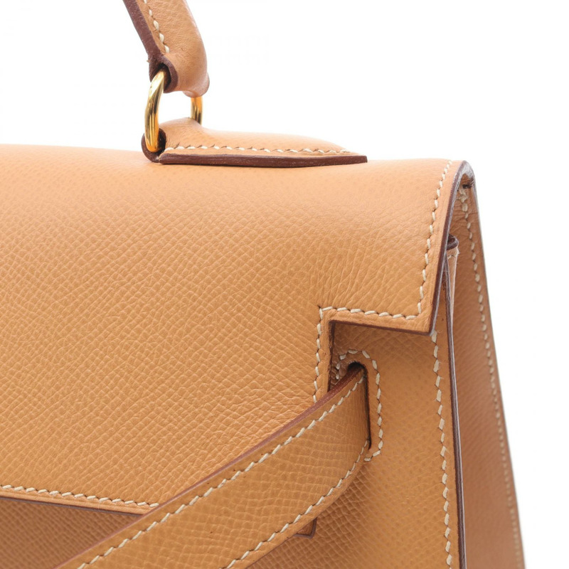 愛馬仕 Kelly 32 肩背包，棕色粒面 Couchevel 皮革，二手，金色五金-12