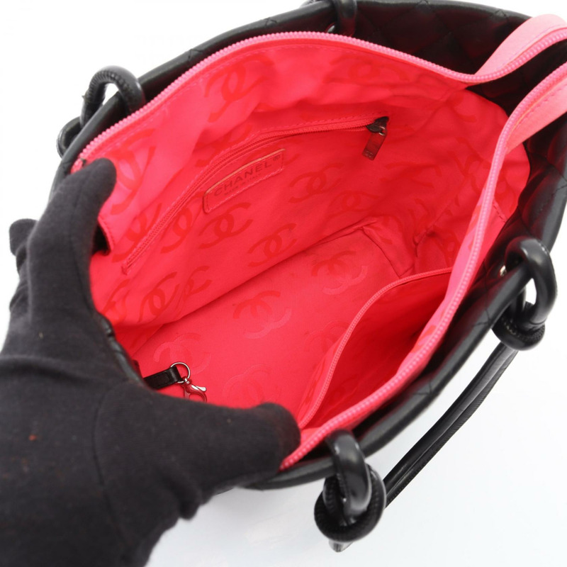 香奈兒 Cambon 系列中型托特包 A25167 羊皮 黑色 二手 SHW CC-2