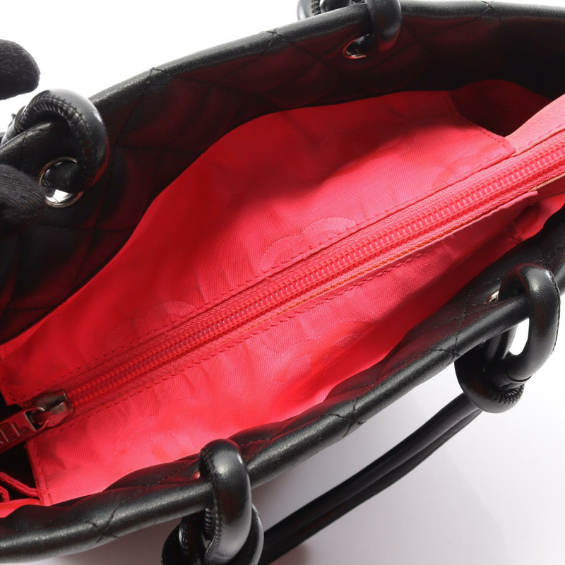 香奈兒 Cambon 系列中型托特包 A25167 羊皮 黑色 二手 SHW CC-11