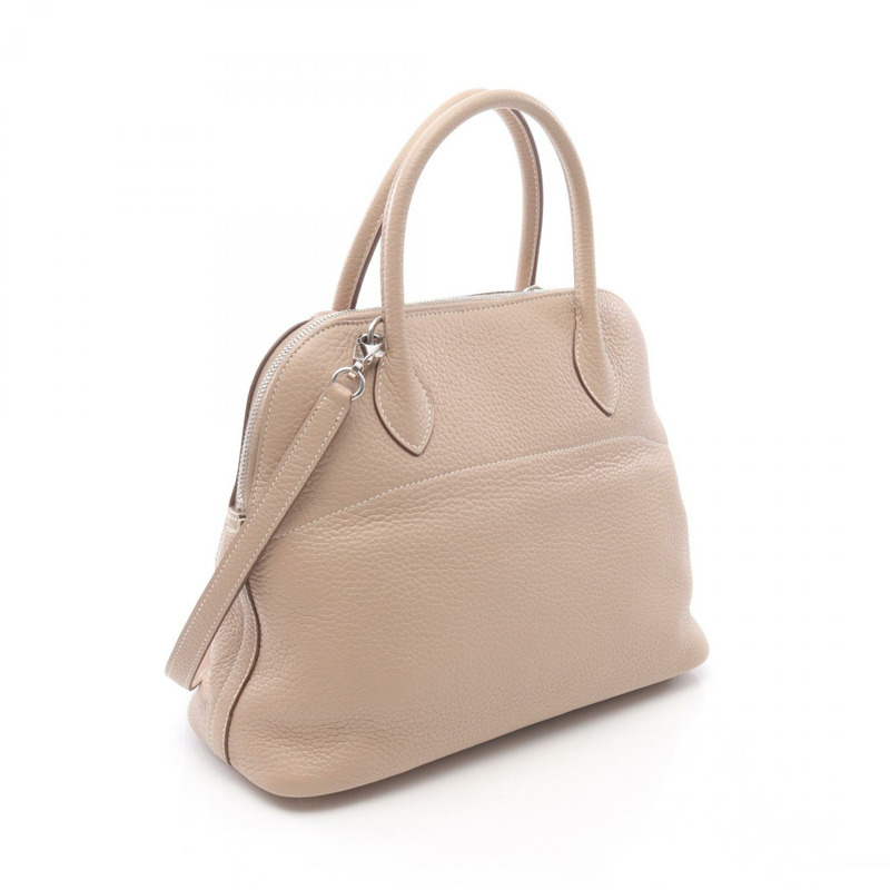 愛馬仕 Bolide 31 單肩手提包，Clemence 皮革，Argile 米色，二手，女士，五金配件-1