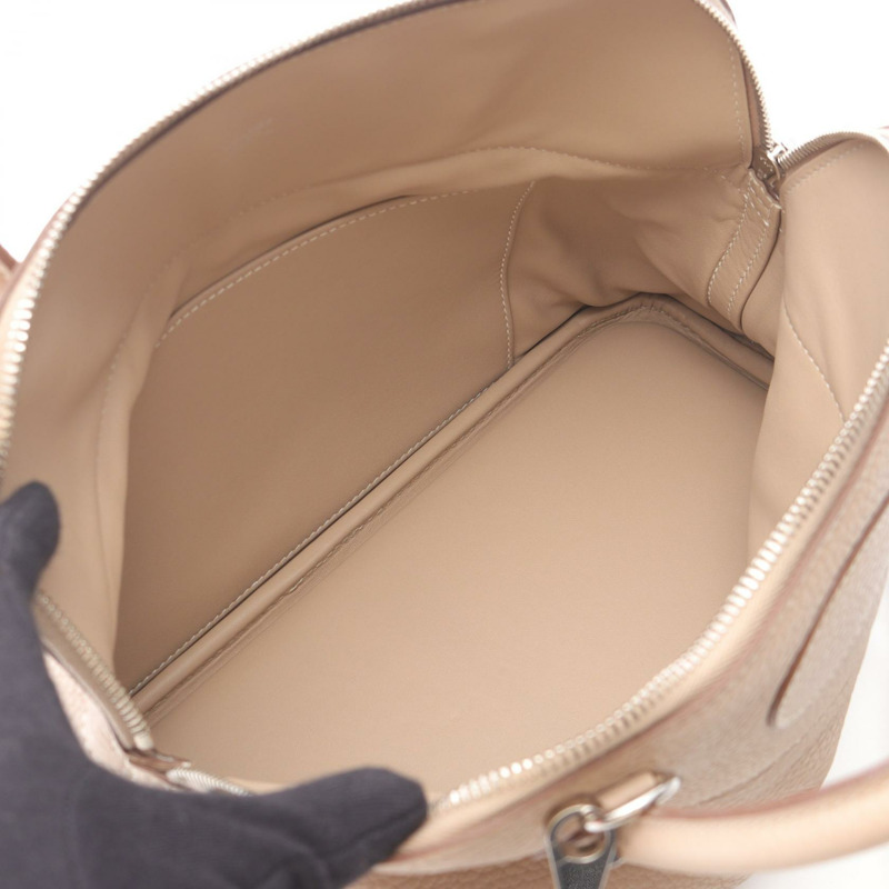 愛馬仕 Bolide 31 單肩手提包，Clemence 皮革，Argile 米色，二手，女士，五金配件-2