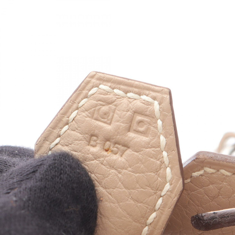 愛馬仕 Bolide 31 單肩手提包，Clemence 皮革，Argile 米色，二手，女士，五金配件-4