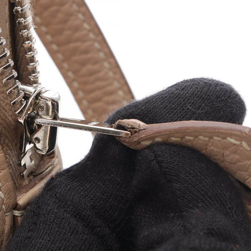 愛馬仕 Bolide 31 單肩手提包，Clemence 皮革，Argile 米色，二手，女士，五金配件-6