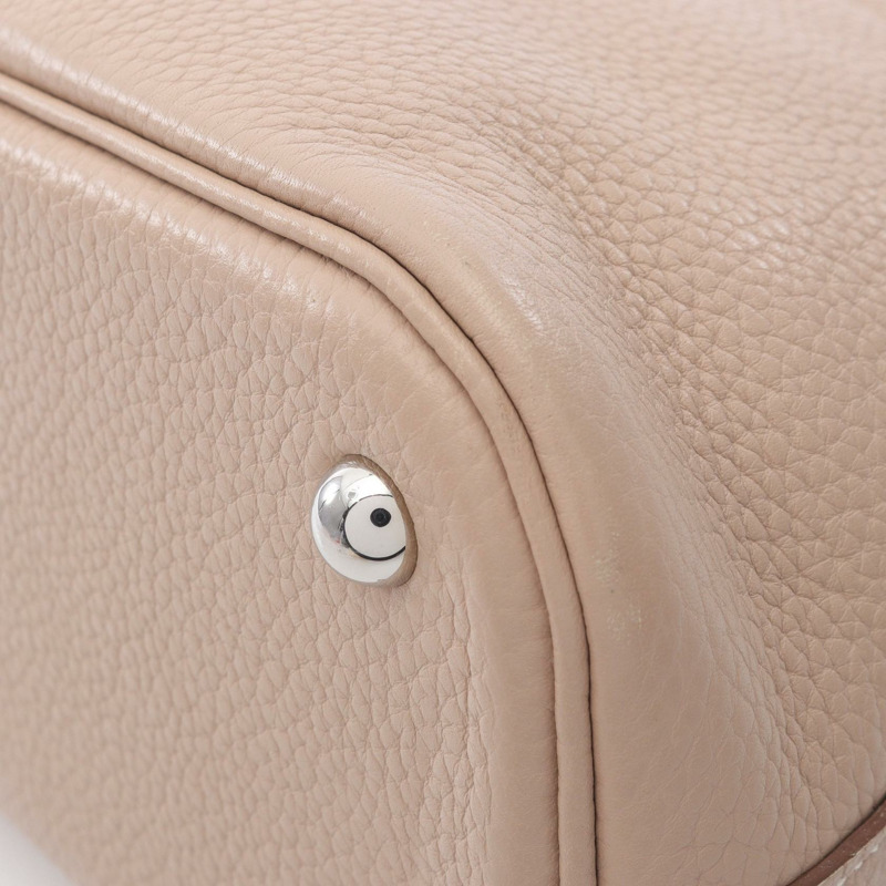 愛馬仕 Bolide 31 單肩手提包，Clemence 皮革，Argile 米色，二手，女士，五金配件-9