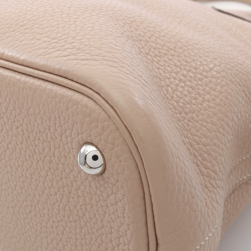 愛馬仕 Bolide 31 單肩手提包，Clemence 皮革，Argile 米色，二手，女士，五金配件-11