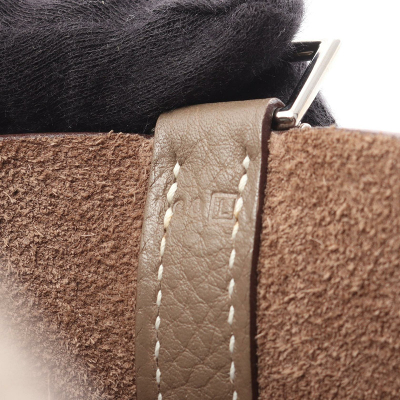 愛馬仕 Picotin Lock PM 托特包，Clemence 皮革，灰色/灰褐色，二手，帶五金件，大號-4