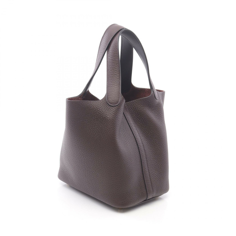 愛馬仕 Picotin Lock PM 托特手提包，Clemence 皮革，Rouge Sellier 色，二手，金色五金。-1