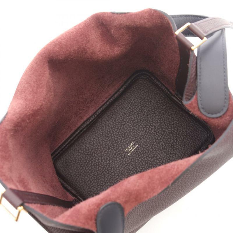 愛馬仕 Picotin Lock PM 托特手提包，Clemence 皮革，Rouge Sellier 色，二手，金色五金。-2