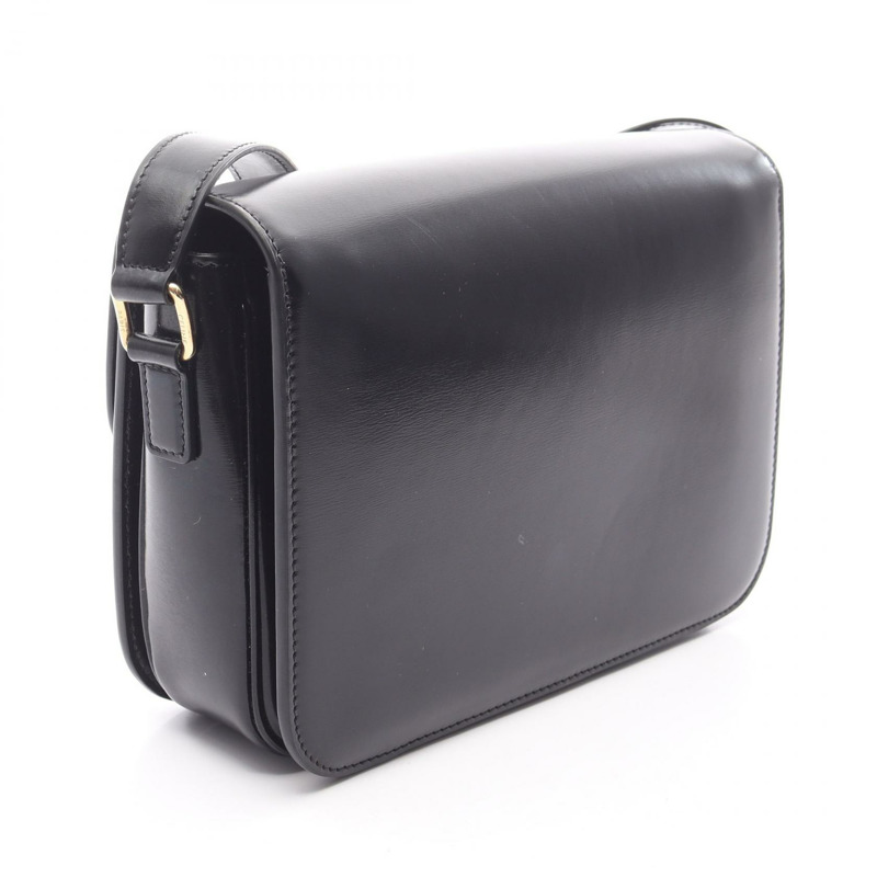 CELINE 經典 Triomphe 中型單肩斜背包 187363 皮革 BK 二手-1