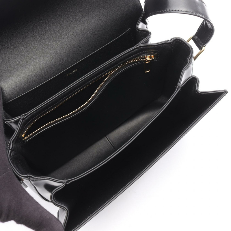 CELINE 經典 Triomphe 中型單肩斜背包 187363 皮革 BK 二手-2