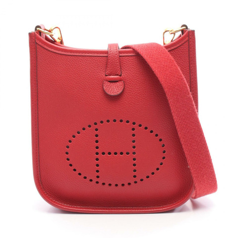 HERMES Evelyne TPM 單肩斜背包 Clemence 皮革 Rouge coeur GHW D